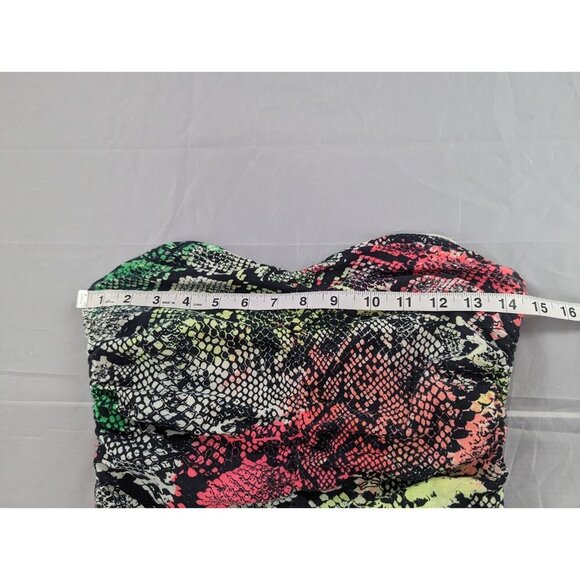 Fox Women's Multi Color Snake Skin Pattern Y2K Sleeveless Strapless Tank Small - Picture 11 of 13